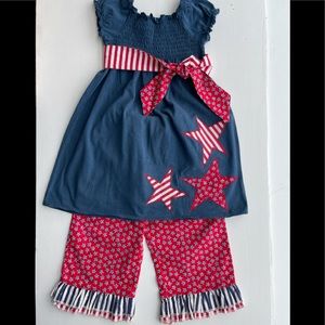 Boutique 4th July US Patchwork Stars pant set